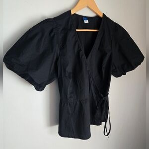 New OLD NAVY Black Wrap Cotton Top